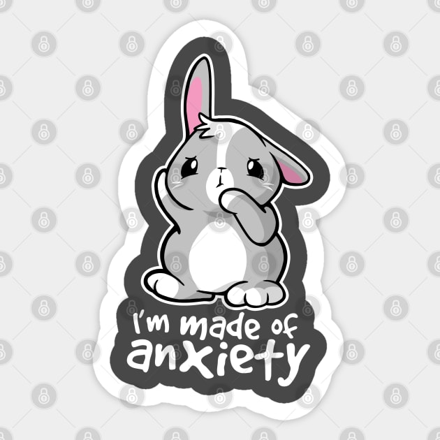 Bunny anxiety Sticker by NemiMakeit